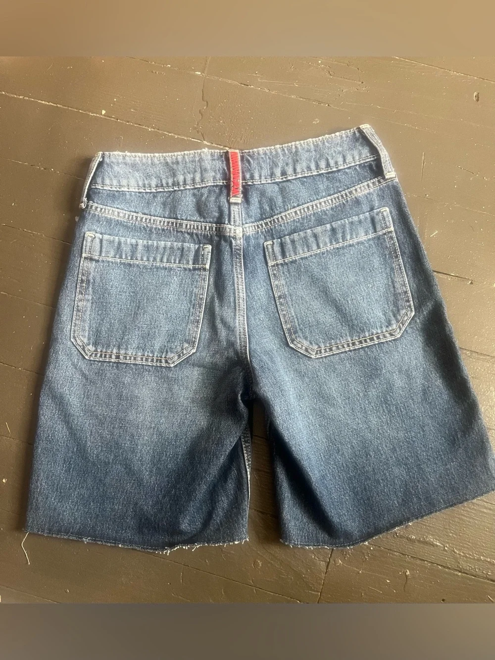 Hollister Low Rise Baggy Jort Blue Denim Cutoff Shorts